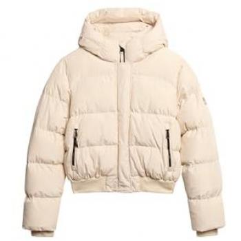 Chaqueta Plumífera Superdry Femenina con Capucha y Diseño Deportivo