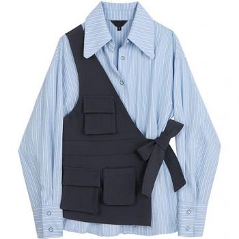 XITAO Women's Full Sleeve Patchwork Blouse