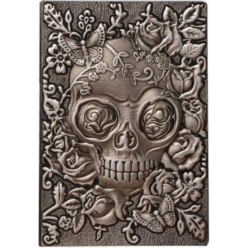 Floral Skull A5 Leather Travel Diary