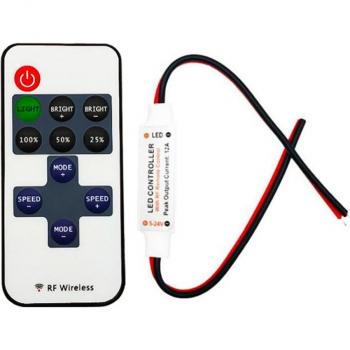 RF 11-Key Single Color LED Dimmer Controller with Remote for 2835/5050/5730