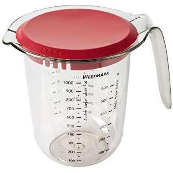 Messkanne WESTMARK – 1 l, Deckel, farblich rot