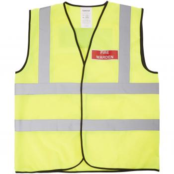 Fire Warden Vest High Visibility XL Yellow Conforms to EN471 Class 2