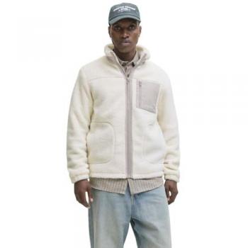 Jack & Jones JJESOHO Teddy Fleecepullover – Offwhite S