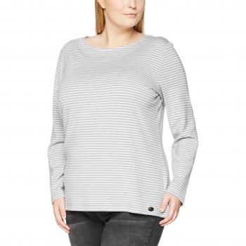 SAMOON Damen Langarmshirt T-Shirt 1/1 Arm, Mehrfarbig (Streifen)