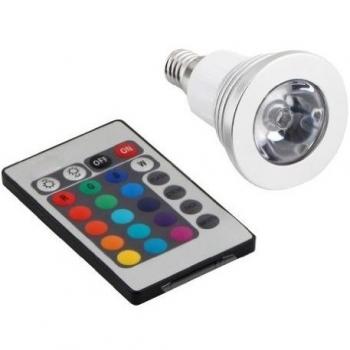 LED RGB SODIAL E14 16 colores 3W con mando incluido