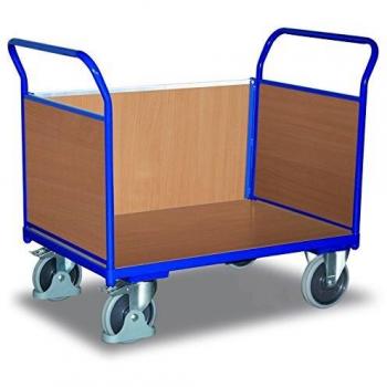 Dreiwandwagen mit Holz RAL5010 Enzianblau