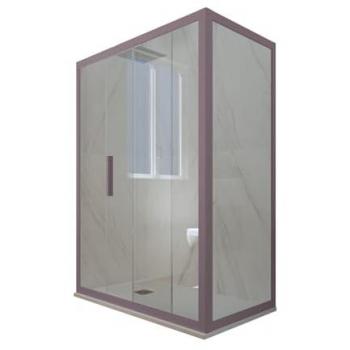 Douche Forte 90x140 – Paroi coulissante décor Duo Lavande – Verre sécurité 6 mm