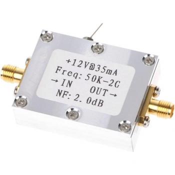 Amplificador RF 50K-2GHz, bajo ruido, banda ancha, 31DB de ganancia