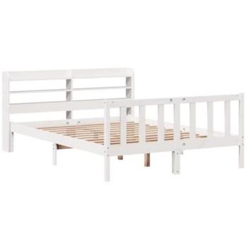 Solid Pine Bed Frame 140x190 cm White vidaXL