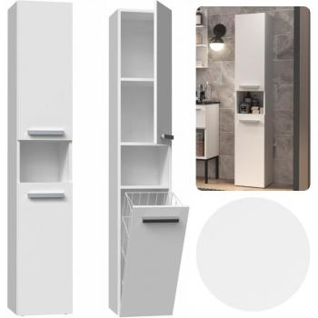 Ibonto Hochschrank für das Badezimmer mit Korb und flexibler Türöffnung