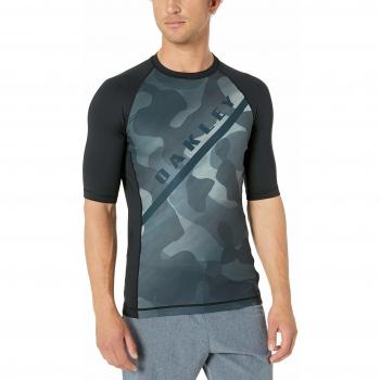 Oakley Men's Blackout Camouflage Rash Guard Large Size