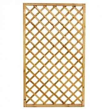 Grigliato in pino impregnato cm. 60x180h con cornice modulare da 44x44 mm, arredo esterno giardino legno