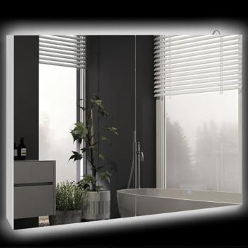 Kleankin Wall-Mounted Mirrored Bathroom Storage Cabinet with Adjustable Shelf
