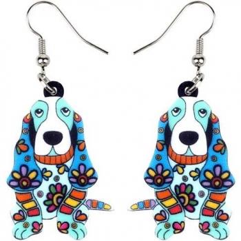 Acrílico Basset Floral Chic