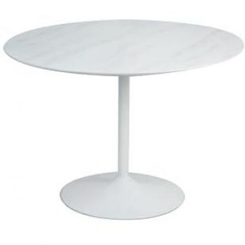 Dynamic24 Rundtisch Weiß Ø 110 cm Esstisch für Küche und Esszimmer
