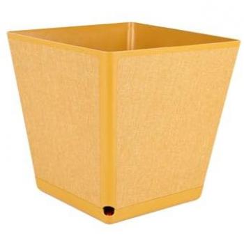 Maceta Interior Cotonete Mostaza, 23.8 cm, con Placa de Riego