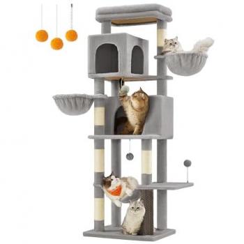 Albero per Gatti Grigio XL 57x45x175 cm