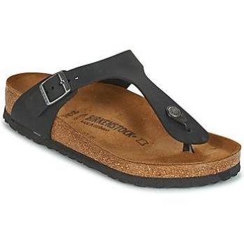 Ciabatta Birkenstock Gizeh in Vera Pelle Nera
