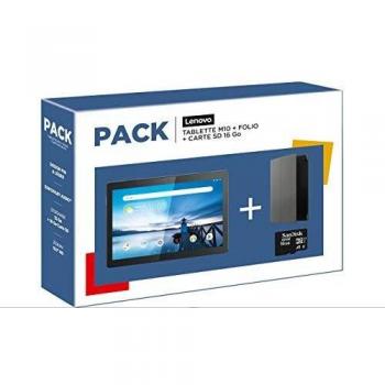 Pack Tablette Lenovo M10 HD 10.1'' 32 Go WiFi Noir + Accessoires Folio et SD