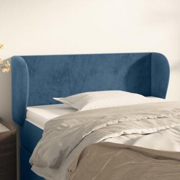 Kopfteil mit Ohren Samt Dunkelblau 83x23x78/88 cm