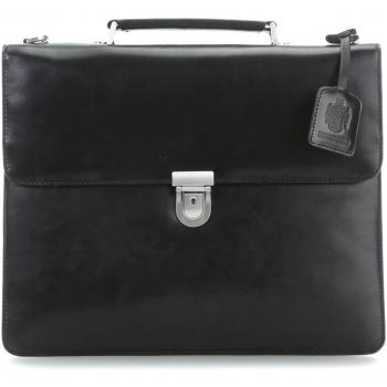 Leonhard Heyden Cambridge Black Leather Briefcase with Laptop Compartment