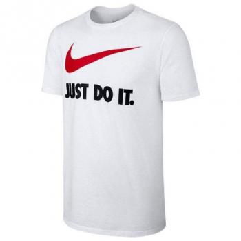 Nike Herren M Nsw Tee Jdi Swoosh New T-Shirt, Weiß (white/university red/Black), L