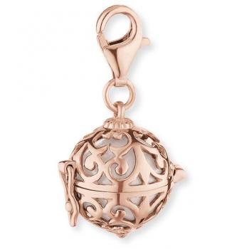 Engelshauch Classic Charme für Damen – Weiße Klangkugel, rosévergoldetes 925er Sterlingsilber, Größe 14 mm