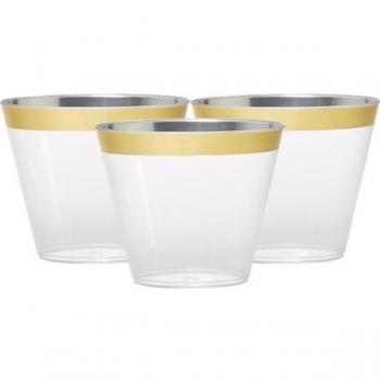 Amscan 6er Set Gläser mit Goldverzierung 256ml