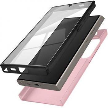 S24 Ultra Cover AVIZAR – Rigide/Souple Rose Champagne