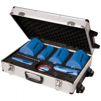 Silverline 427650 Diamond Core Drill Kit – 6‑Core 12 Piece Set (107 mm)
