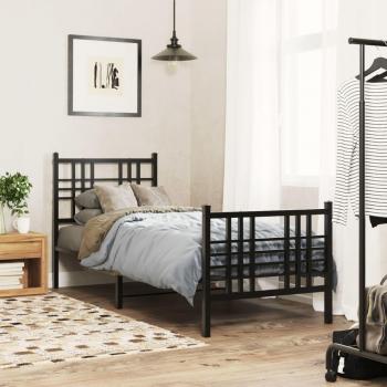 Metal Bed Frame without Mattress, Includes Footboard