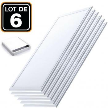 Set de 6 Paneles LED 40W 120x30 PMMA Blanco Neutro 4000K + Kit de C