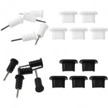 Protección para puerto de carga Micro USB y conector de auriculares 3.5mm, incluye herramienta de eliminación de tarjeta SIM, 10 unidades