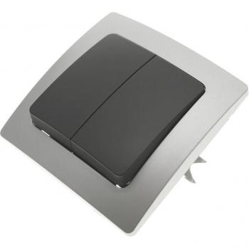 Interruttore deviatore doppio 80x80 Lille (Argento)
