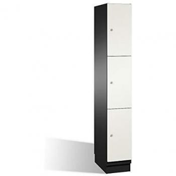 Armoire vestiaire 3 casiers HPL blanche