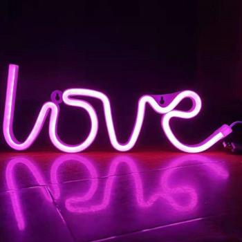 USB Charging Neon Love Letters