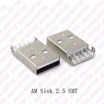 Prise USB 2.0 Mâle A – AM 4 broches, câble à immersion SMT 1,2 mm, ensemble 10 pcs
