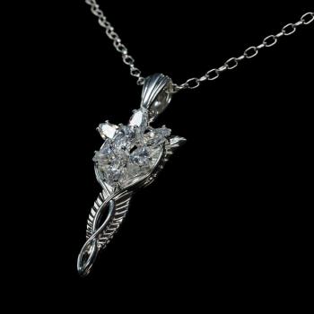 Arwens Abendstern 1:1 Replik Anhänger mit Kette (Sterling Silber)