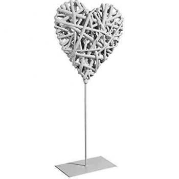 Cuore in Vimini e Metallo Bianco