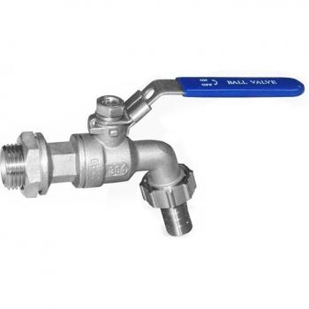 Kit de Tetera Café / Mash Tun: Válvula de Bola ½” + Grifo de Mampara sin Soldadura (Inox)