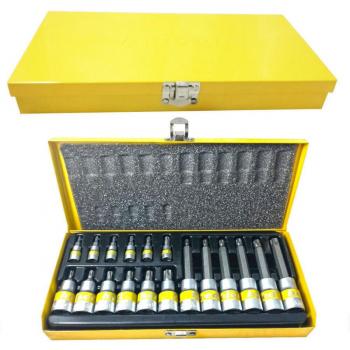 Set de Douilles Hexagonales 18 Pièces Acier Cromo Vanadio Helved
