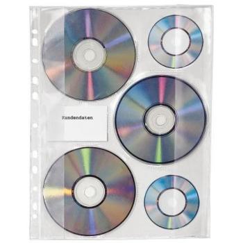 Veloflex CD-Hülle DBGM, 10er Packung DIN A4 für 3 CDs, mit Verschlussklappe glasklar