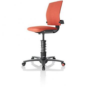 Ergonomie 3D Chefsessel – Trevira CS in Coral, schwarze COMFORTPLUS‑Feder