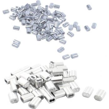 200 Pcs Silver Aluminum Ferrules for Wire Rope