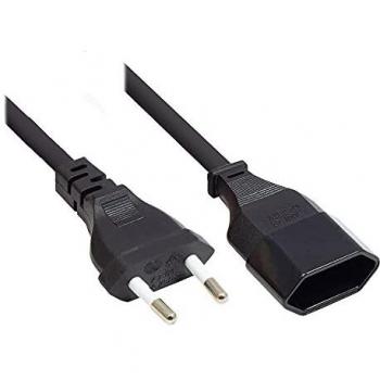 Type C Euro Plug Extension Lead, Black, 0.75 mm², 0.2 m