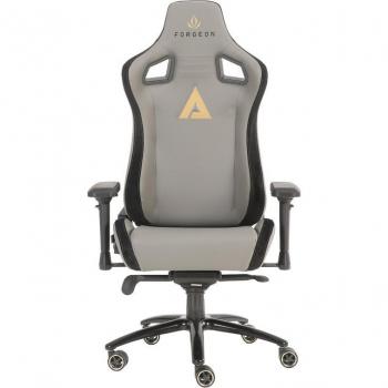 Gaming Chair Forgeon Acrux en Cuero Gris con Soporte Lumbar