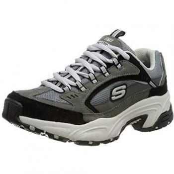 Skechers Damen Stamina Sneaker (Gray Mesh/White Trim)