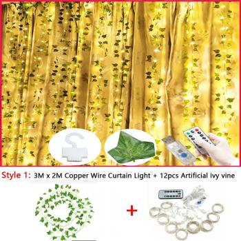 Luz Festiva Verde: Guirnalda LED de Hoja Artificial