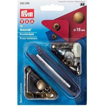 Prym Antique Brass Non-Sew Fasteners for Anoraks