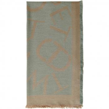 Kefiah jacquard con logo verde